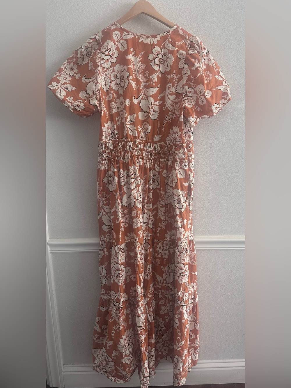 Anthropologie Somerset Rust Maxi Dress with White Floral Print - Picture 5 of 5